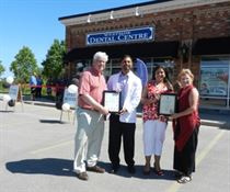 David Tilson, MP & Dr. Clive Picardo with Wife Tania Picardo and Sylvia Jones MPP, at the Grand Opening of Westside Dental Centre